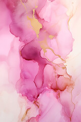 pink and gold Alcohol ink background