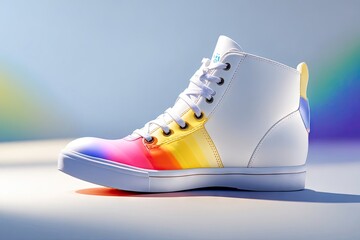 LGBT shoes on white background. ai generative