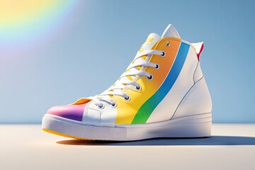 LGBT shoes on white background. ai generative
