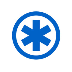 health star symbol vector on white background.health icon