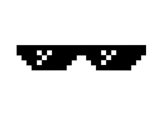 pixel glasses icon on white background