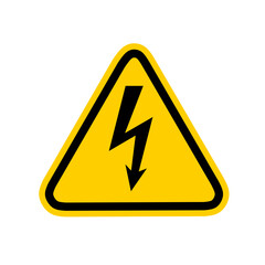vector high voltage sign with flat design