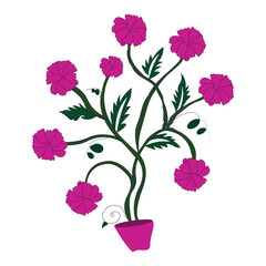 Vector morning glory dahlia and poppy flower arrangement