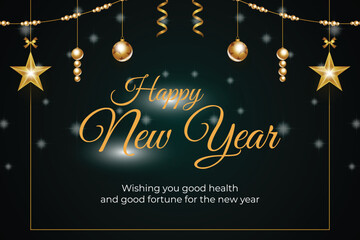 vector realistic new year greeting card template