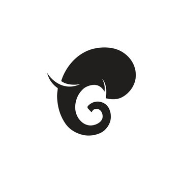 recommend clip art: Abstract elephant vector logo design. Creative linear animal gold logotype