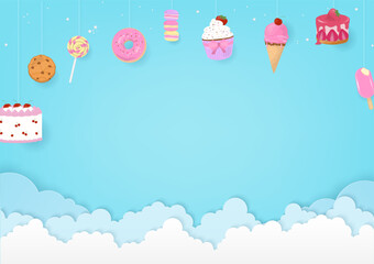 Bakery and cloud background with copy space