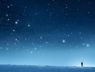 Obraz na płótnie Canvas Falling snowflakes minimalist evening sky serene Christmas backdrop