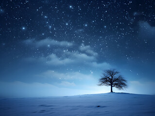 Falling snowflakes minimalist evening sky serene Christmas backdrop