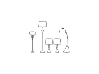lamps outline design vector. set of lamps outline design. lamp vector art, icon and vector images.