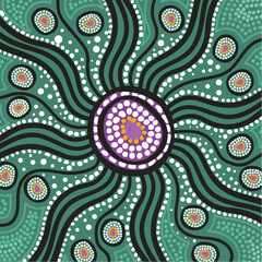 Aboriginal dot art in a vector style painting