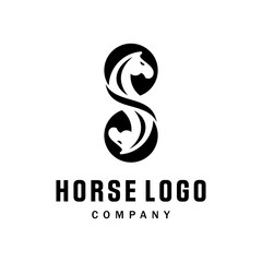 Unique Horse Latter S Symbol Logo Design