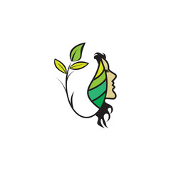 female flower logo design female vector illustration
