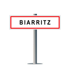 Illustration of a France's city sign stating "Biarritz"
