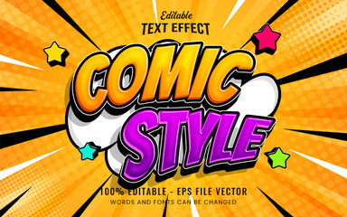 Retro editable text effect comic style Premium Vector	