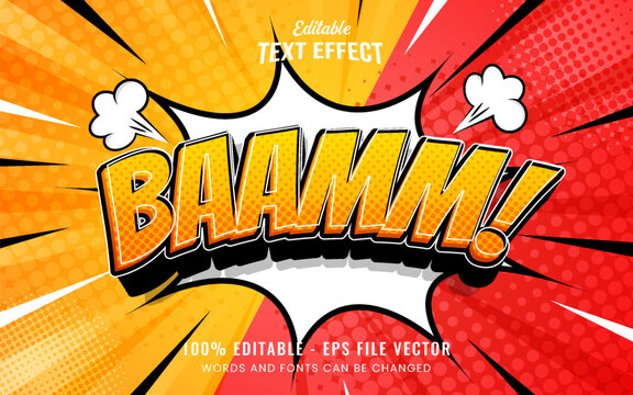 Retro editable text effect comic style Premium Vector	