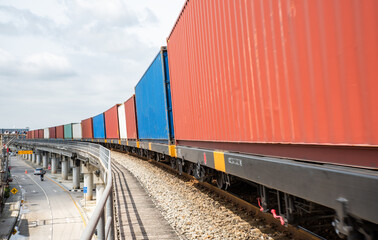 Obraz premium The freight train Container cargo