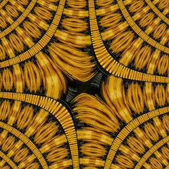 yellow gold brush brissle pattern and creative design