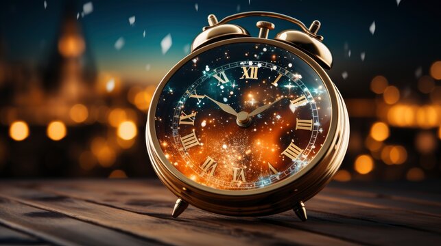 A close-up of a clock striking midnight capturing , Background Image,Desktop Wallpaper Backgrounds, HD
