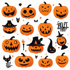 illustration Vector set of pumpkin Halloween