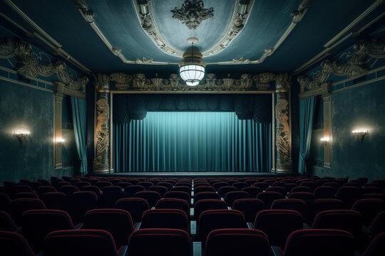 empty old elegant cinema