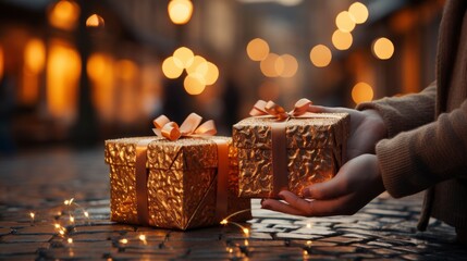 A close-up of hands exchanging Boxing Day gifts , Background Image,Desktop Wallpaper Backgrounds, HD