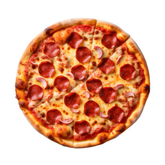 Italian pizza isolated on transparent background