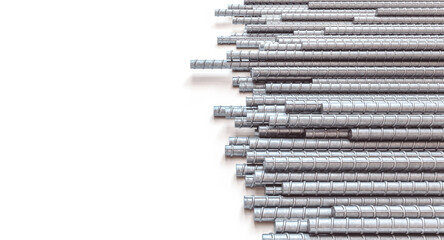 background with steel rods on white.