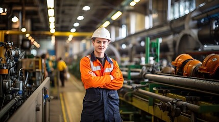 Engineer confident stand in warehouse factory