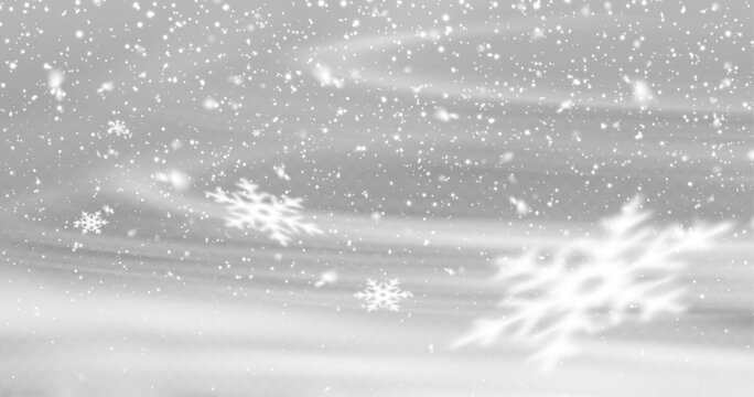 Snow and snowflakes on transparent background.  Winter snowfall effect of falling white snow flakes and shining, New Year snowstorm or blizzard realistic backdrop. Christmas or Xmas holidays.