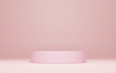 ピンクベースの円台、ステージ