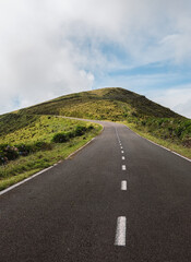 Road up to island mountain top