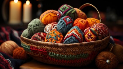 Fototapeta na wymiar A Sinterklaas-themed holiday knitting project, Background Image,Desktop Wallpaper Backgrounds, HD
