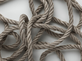 Hemp rope over white background