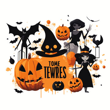 illustration Vector set of Halloween party