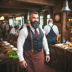 Fototapeta premium In the Kitchen: Professional Chef Uniform Available, Generative AI