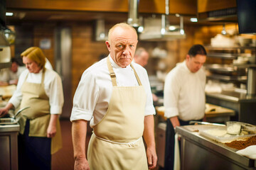 Fototapeta na wymiar In the Kitchen: Professional Chef Uniform Available, Generative AI