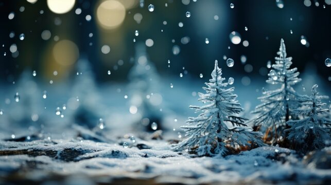 Snowflakes falling on evergreens Delicate winter , Background Image,Desktop Wallpaper Backgrounds, HD