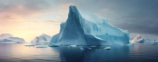 Rolgordijnen Icebergs in arctic on north Pole. © Michal