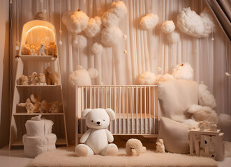 Background photoshot new born room soft colors