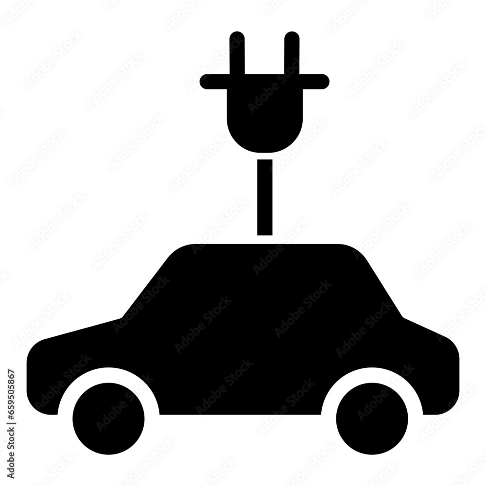 Wall mural solid charging car icon