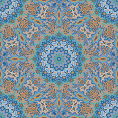 Azulejo seamless pattern ethnic design. Interior tile ornament repeat square motif.