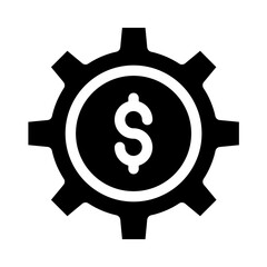 Solid Dollar Cog icon