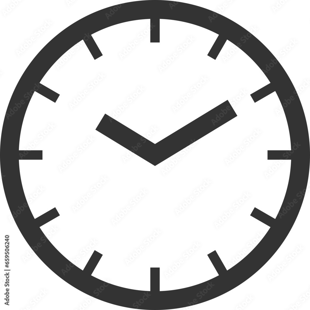 Poster clock icon vector. flat design element watch isolated on white background.