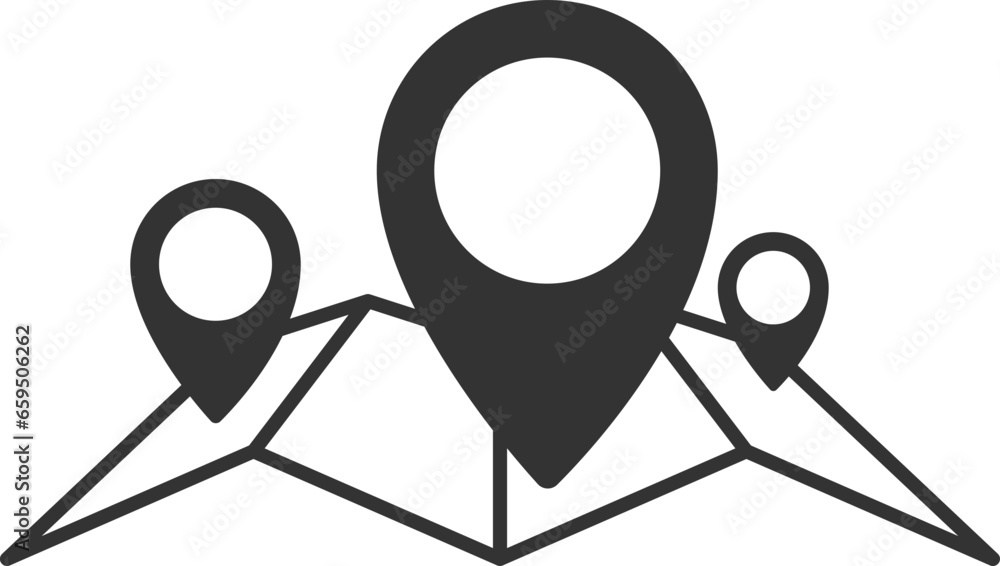 Poster map icons. marker pointer. pin location vector icon. gps navigation symbol.