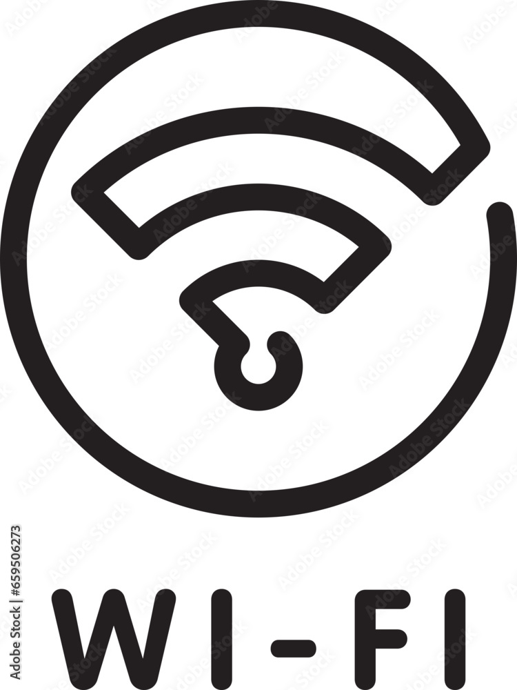 Aufkleber wi fi symbol signal connection. vector wireless internet technology sign. wifi network communication