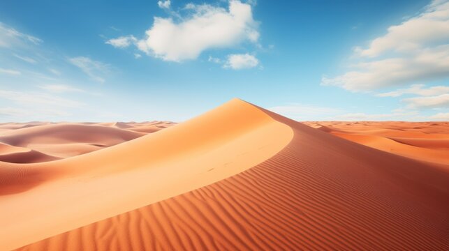 Beautiful sand dunes in the Sahara Desert © sirisakboakaew