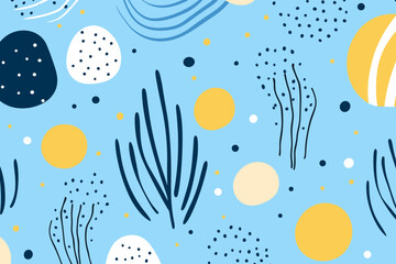 Christmas winter seamless pattern, abstract style. Good for fashion fabrics, children’s clothing, T-shirts, postcards, email header, wallpaper, banner, events, covers, advertising, and more.