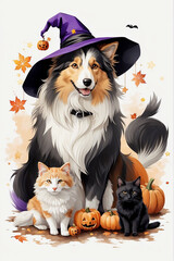 dog and cat halloween