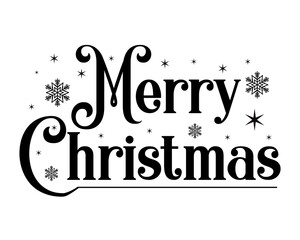 Vector merry christmas calligraphic lettering.