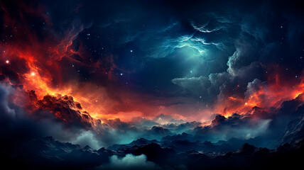 abstract background of stars and nebula.